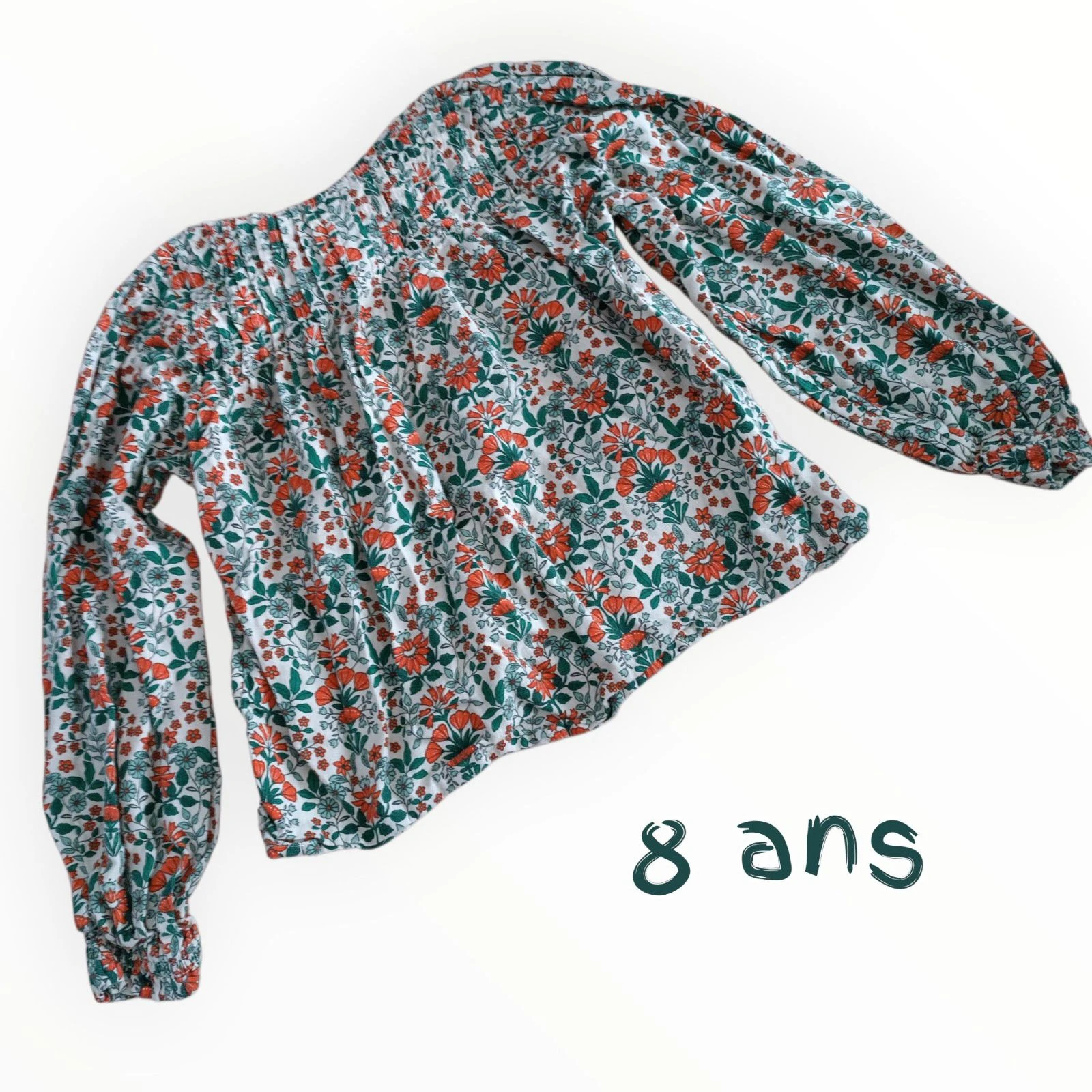 🌸 Magnifique blouse fleurie multicolore Tape à l’œil – 8 ans🌈
